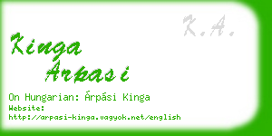 kinga arpasi business card